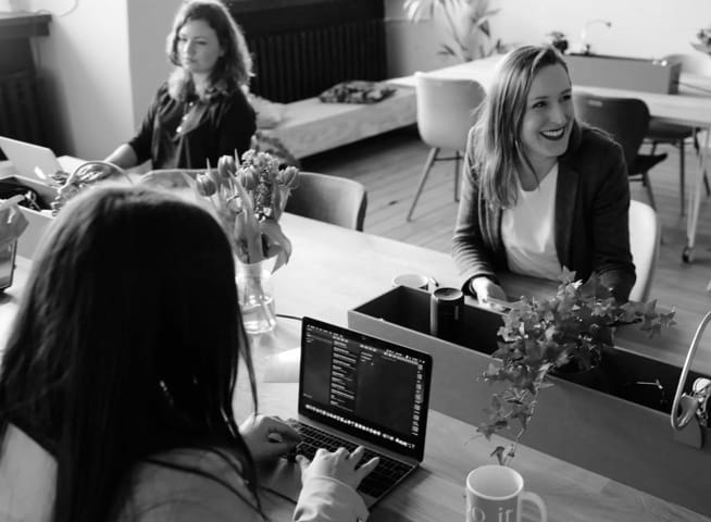 people working at desk